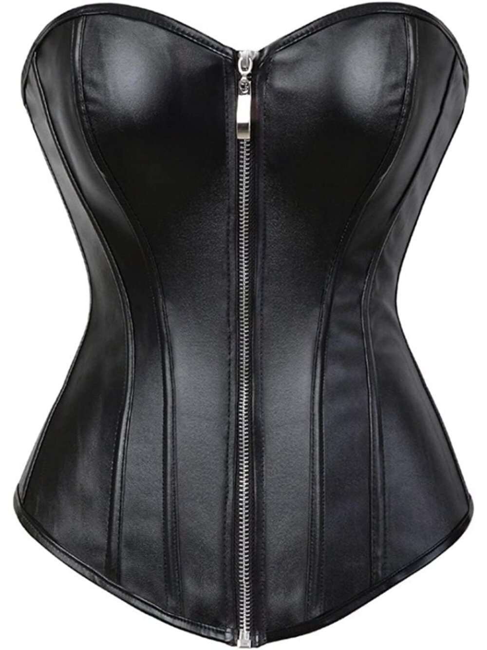 Corsets for Women Faux Leather Corset Top Steampunk Corsets Zipper Bustier Pirat